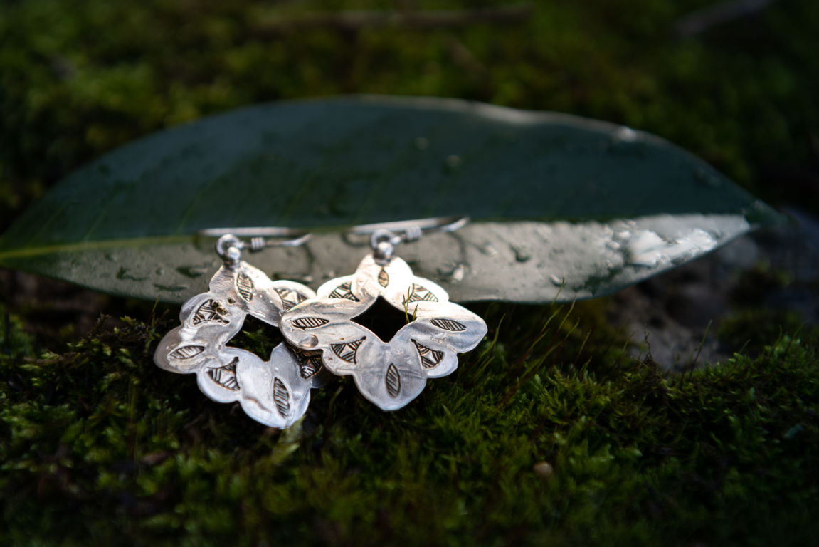 Tuareg Silber Ohrringe in Blumenform