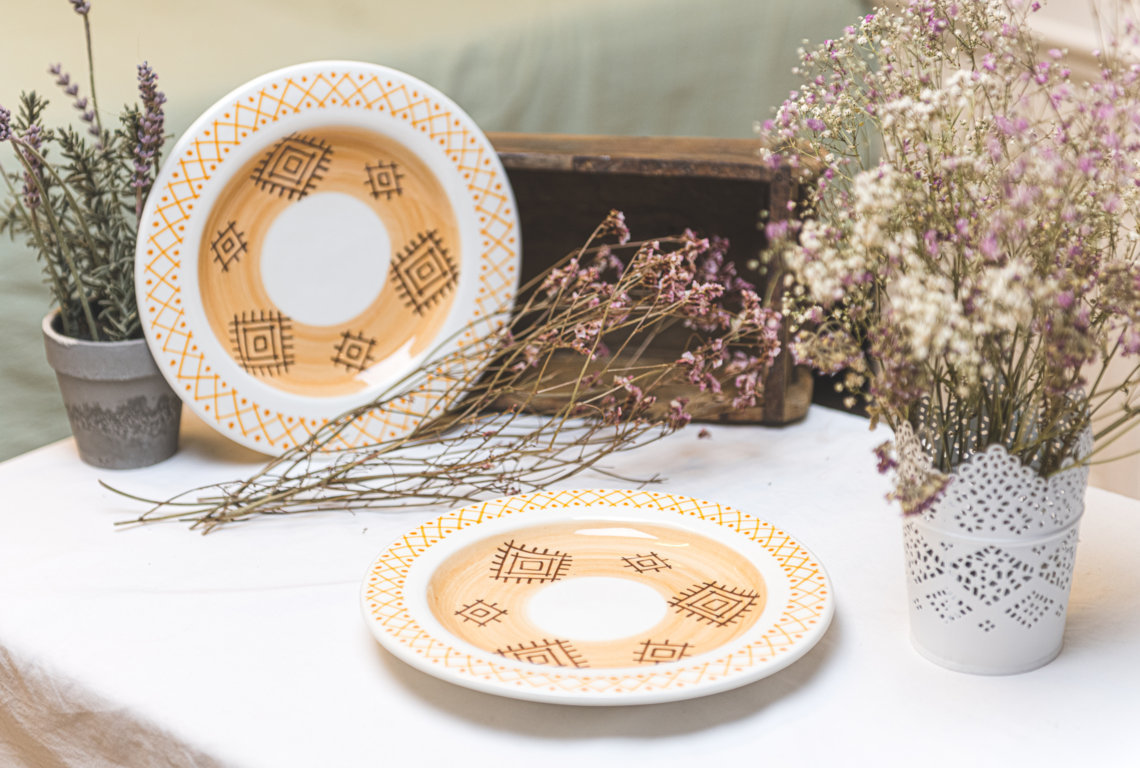 Handbemalte Teller aus Marokko Merzouga