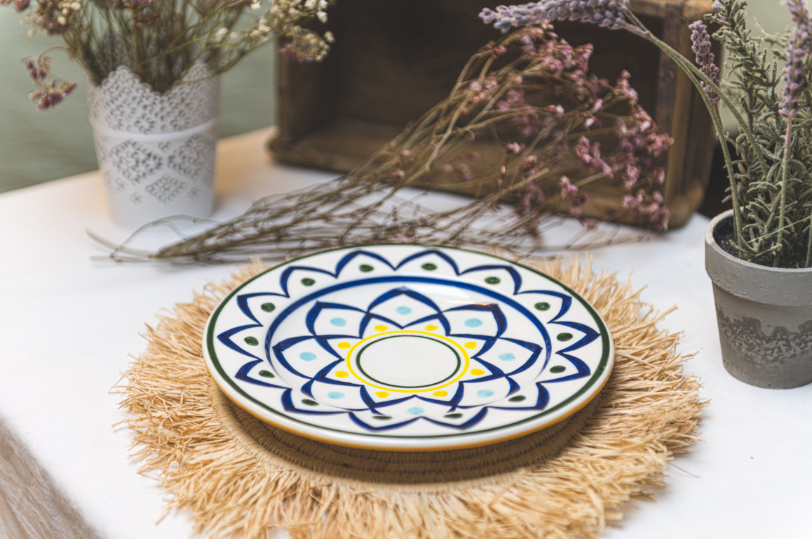 Teller Handbemalte Teller aus Marokko Majorelle